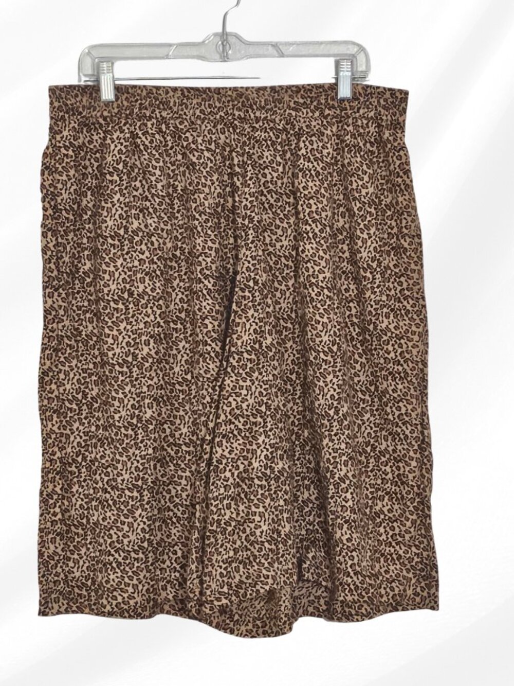 2/$20 Victoria Sport Brown Animal Print Culottes Womens XL Wide Leg Pants